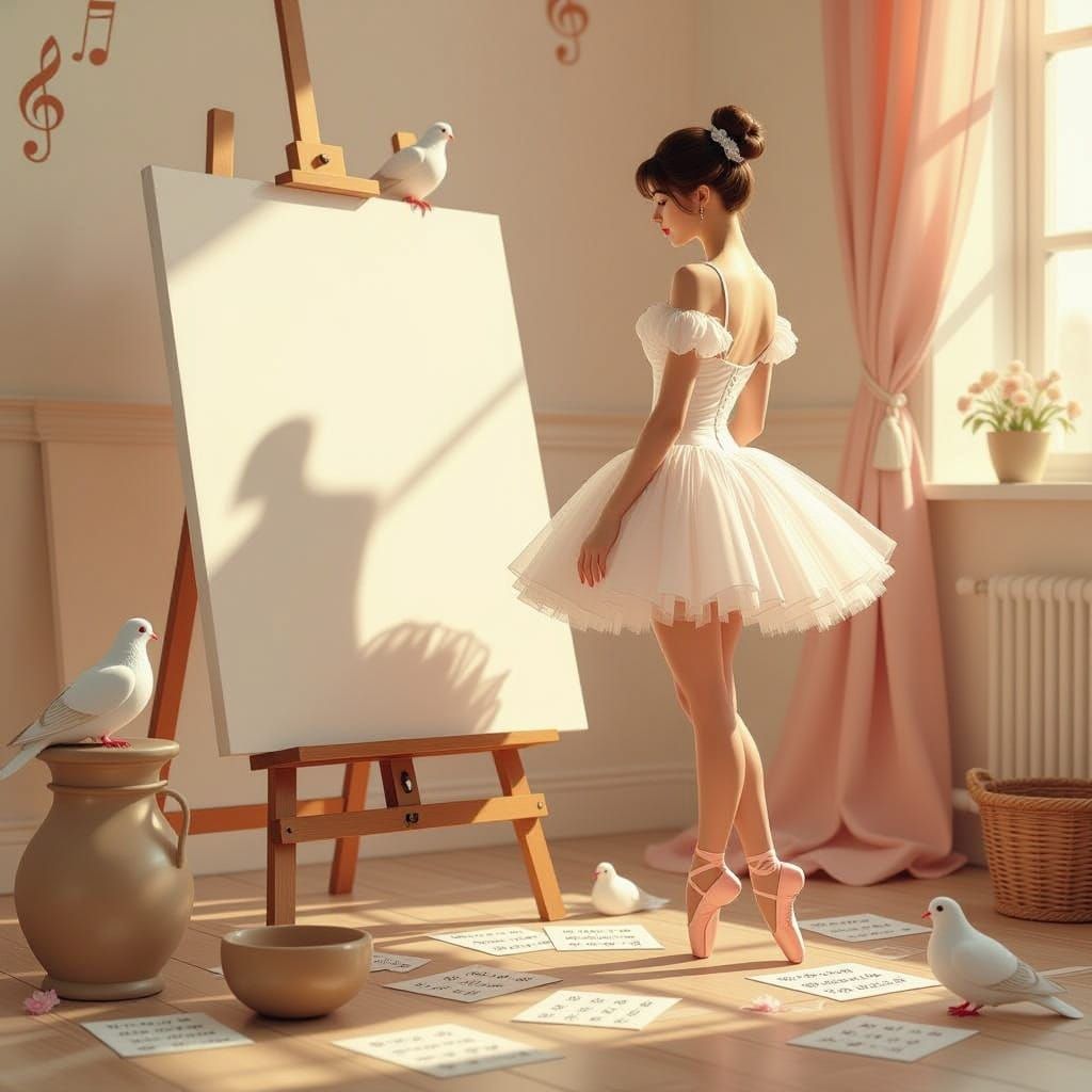 Renaissance Goddess in Soft Pastels and Intricate Details