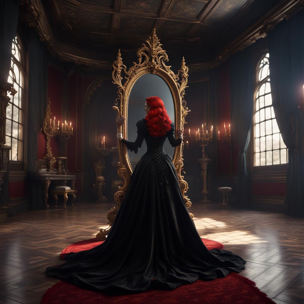 Evil Queen in Mirror: Fantasy Concept Art