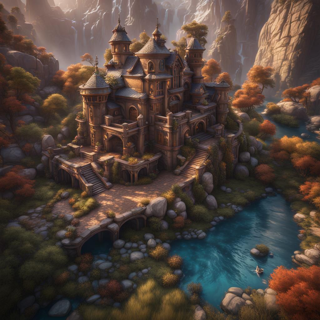 Fantastical Matte Painting in Deep Color, 8K