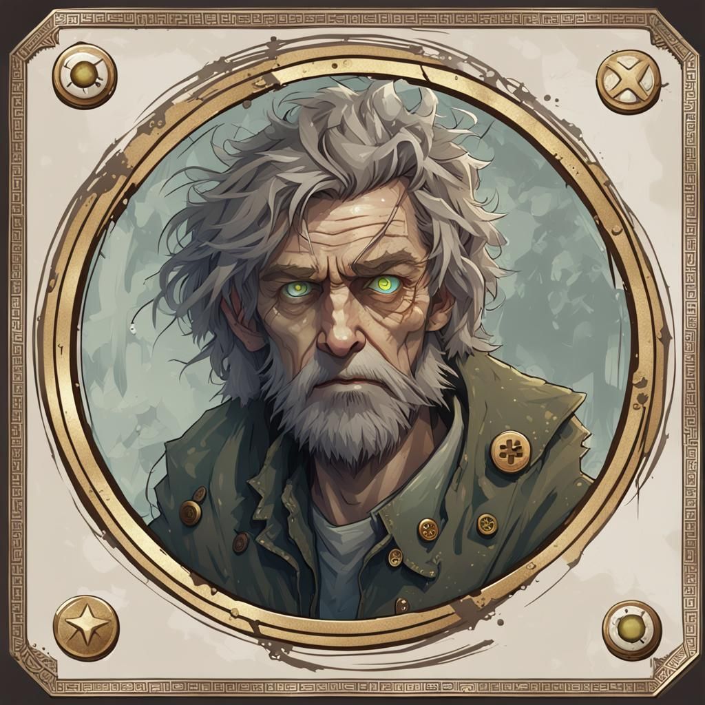 Paranoid Conspiracy Theorist Character Portrait