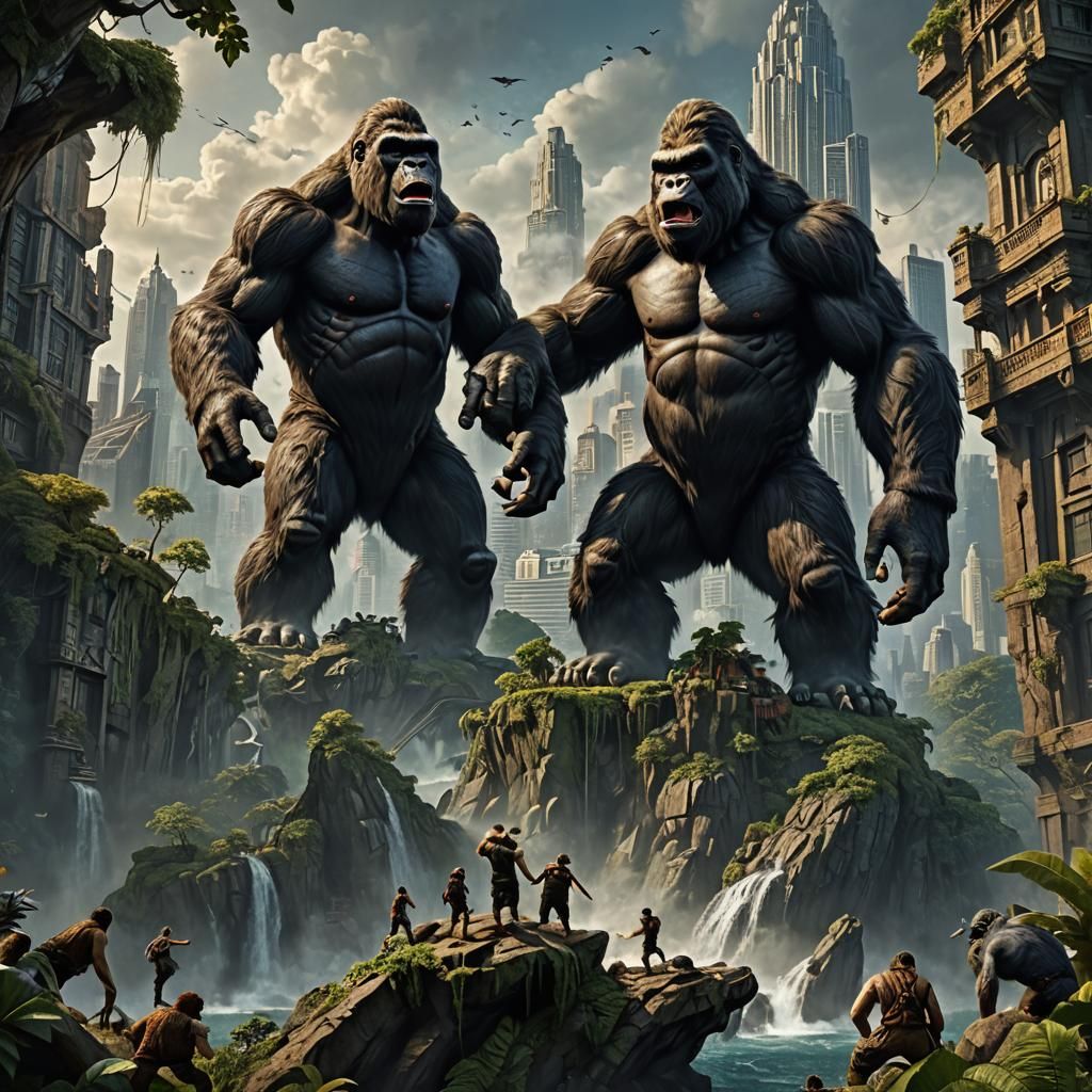 Detailed Matte Painting of King Kong