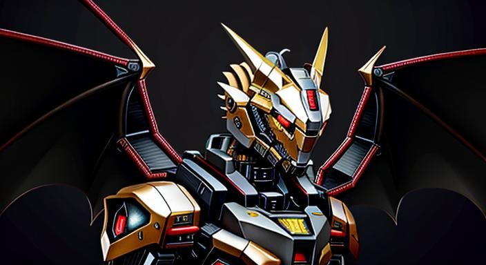Cybernetic Dragon with Metal Wings and Robotic Features