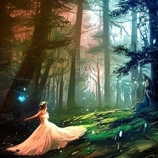Dark Fantasy Forest Wedding: Hyperdetailed Concept Art