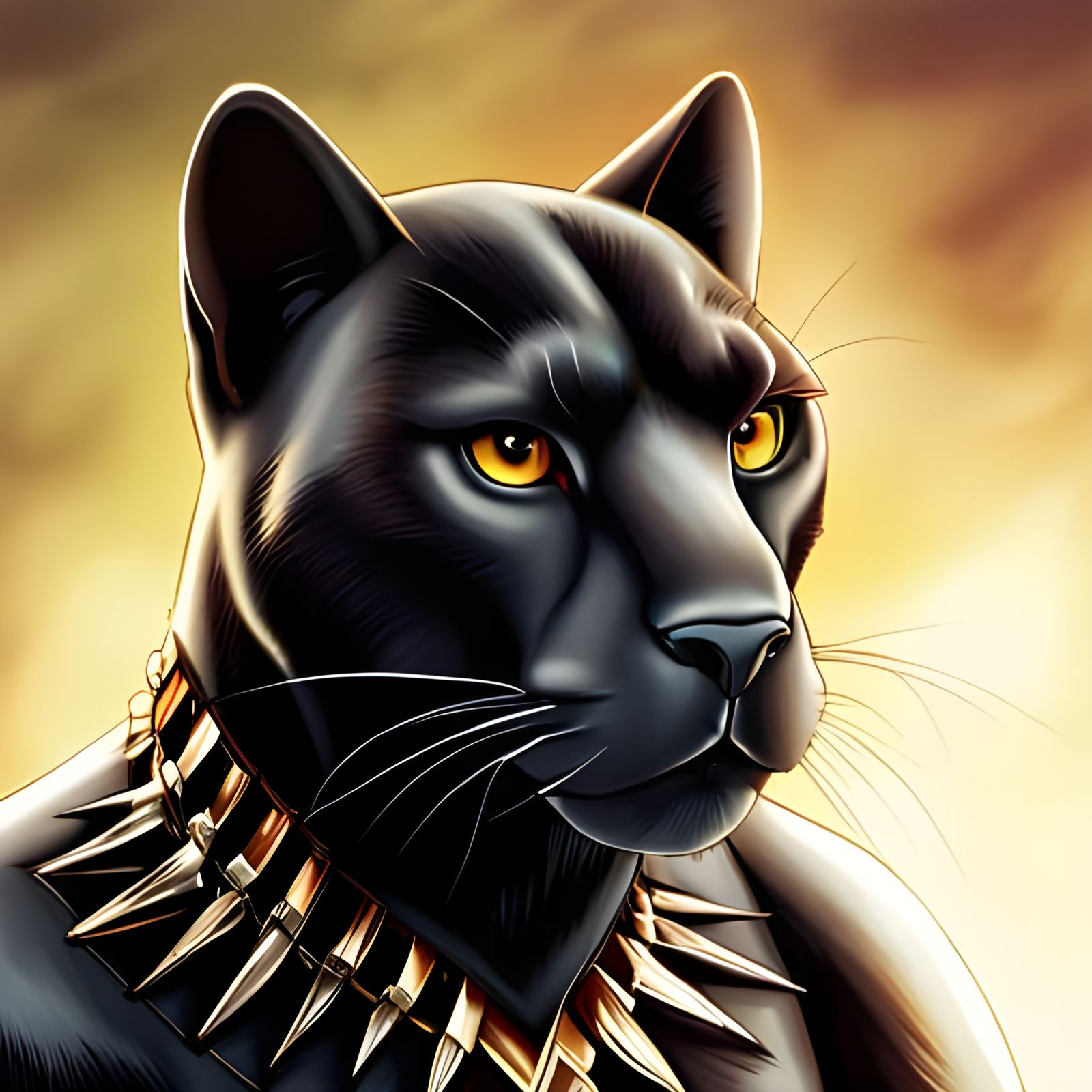 Detailed Female Black Panther Portrait in 8K