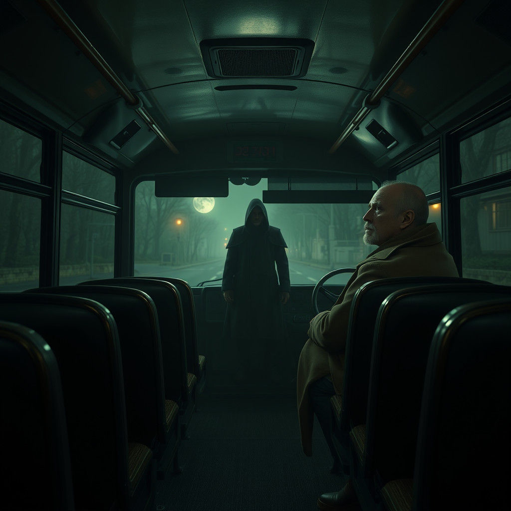 Eerie Bus Ride: Ghostly Figure Appears