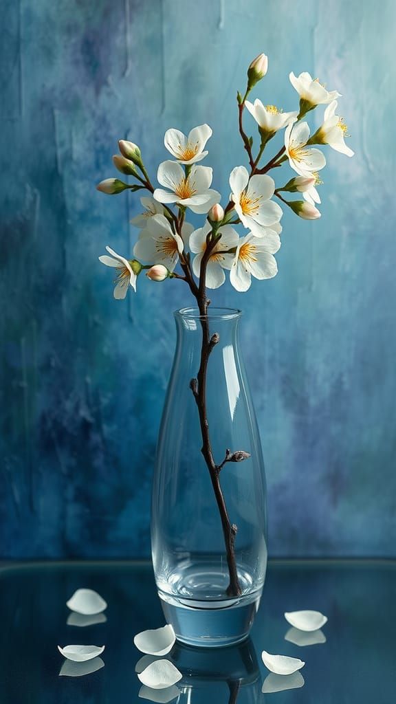 Crystal Apple Blossoms in Art Nouveau Style