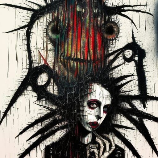 Gothic Horror Art in Neon Colors