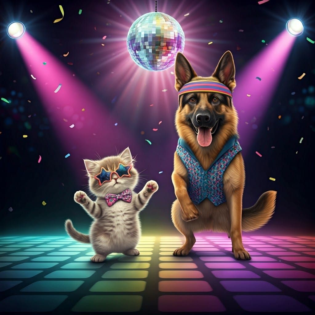 Groovy Canine Friends Disco Dance