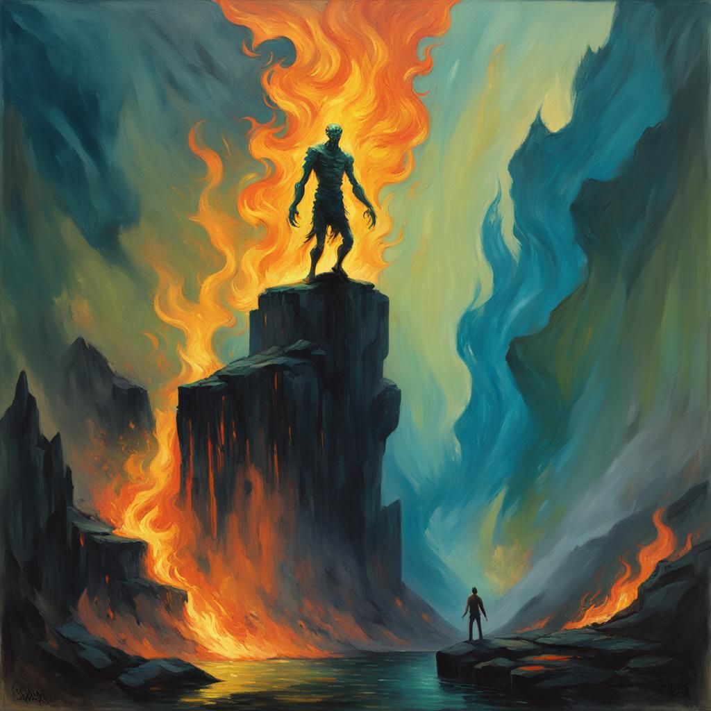 Infernal Abyss: A Neo-Impressionist Vision of Hell