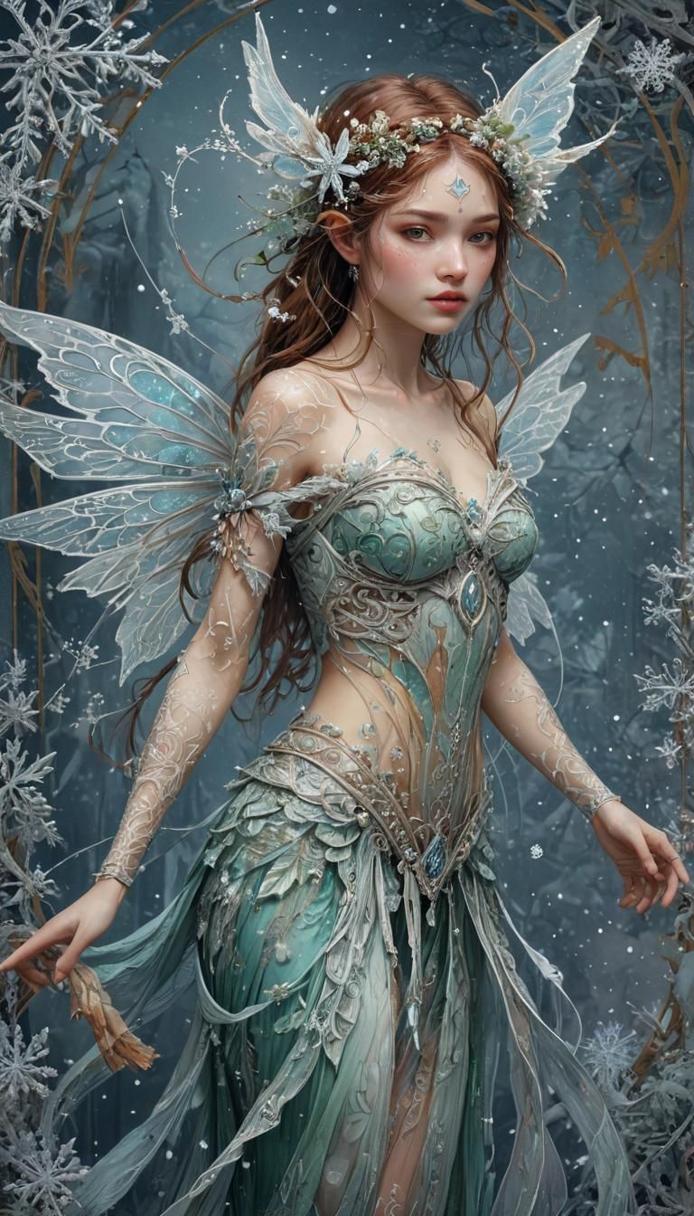 Art Nouveau Tundra Fairy with Magic