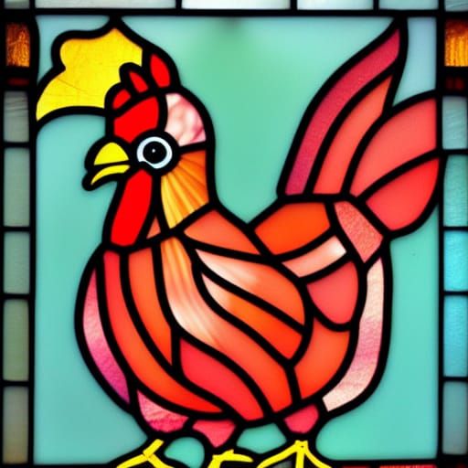 Stain glass happy chicken