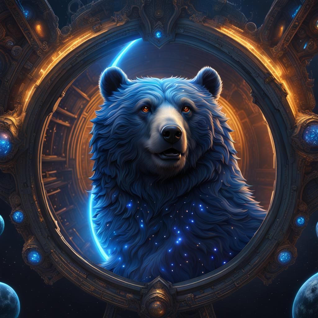 Surprised Space Bear in Detailed Matte Style
