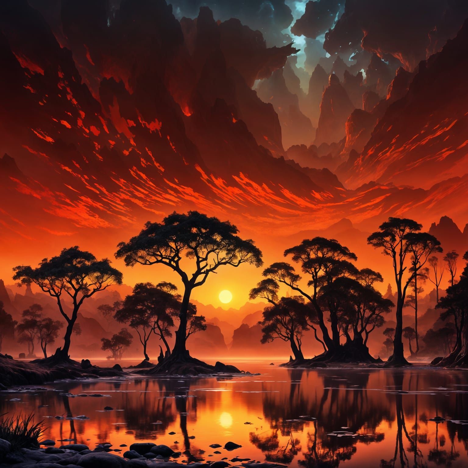 Ethereal Minimalist Landscape Inspired by Master Painters