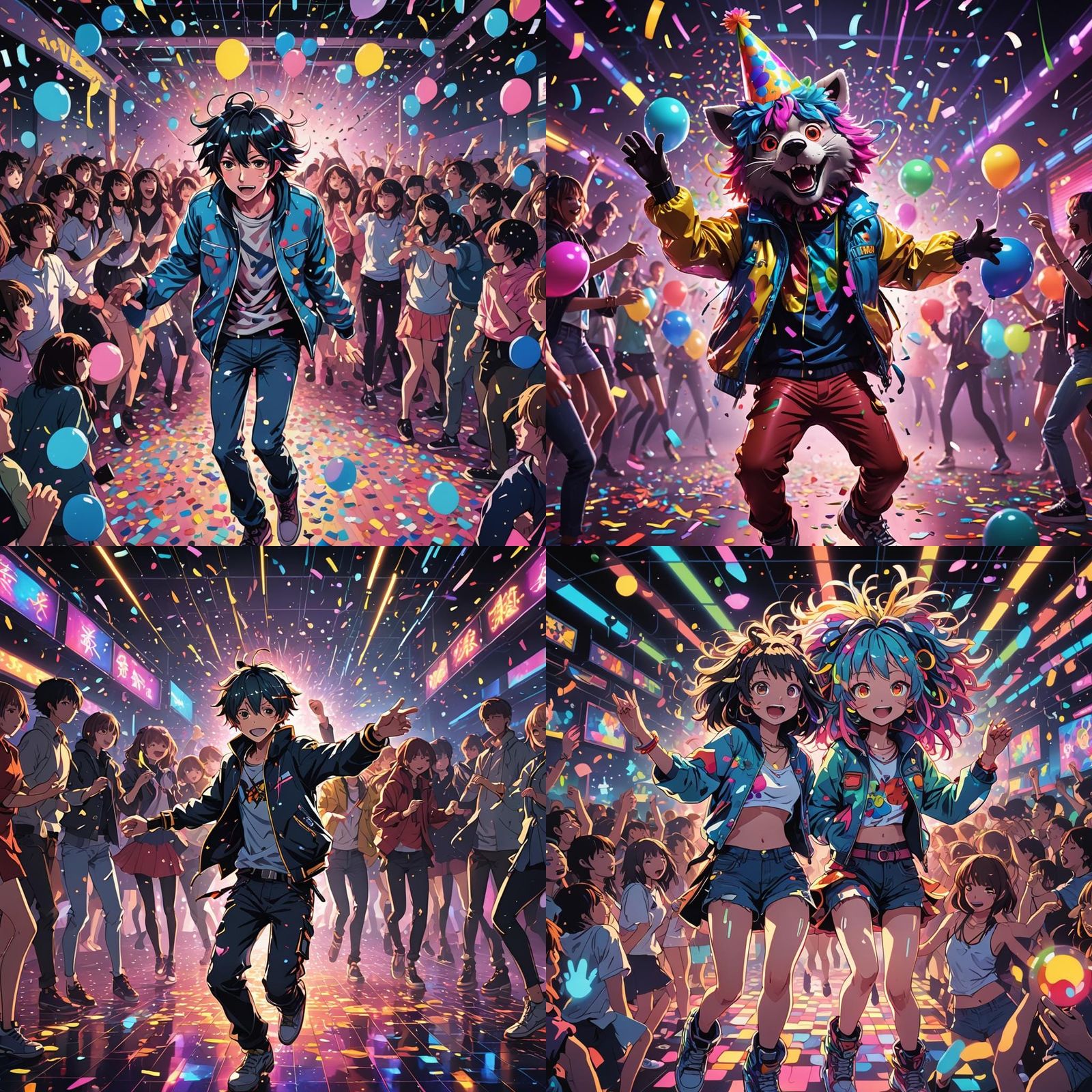 Animated Party Animal in Anime Style