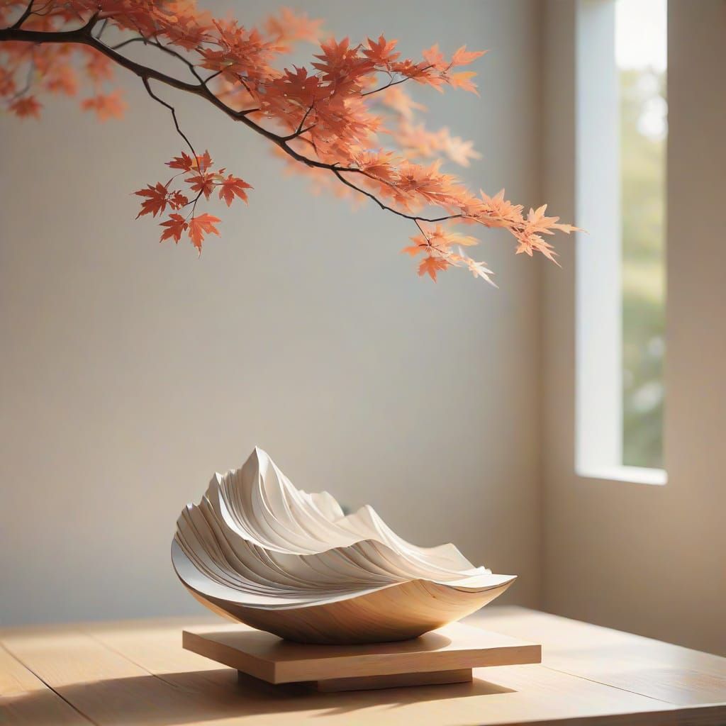 Delicate Wave Sculpture in Kyoto Museum