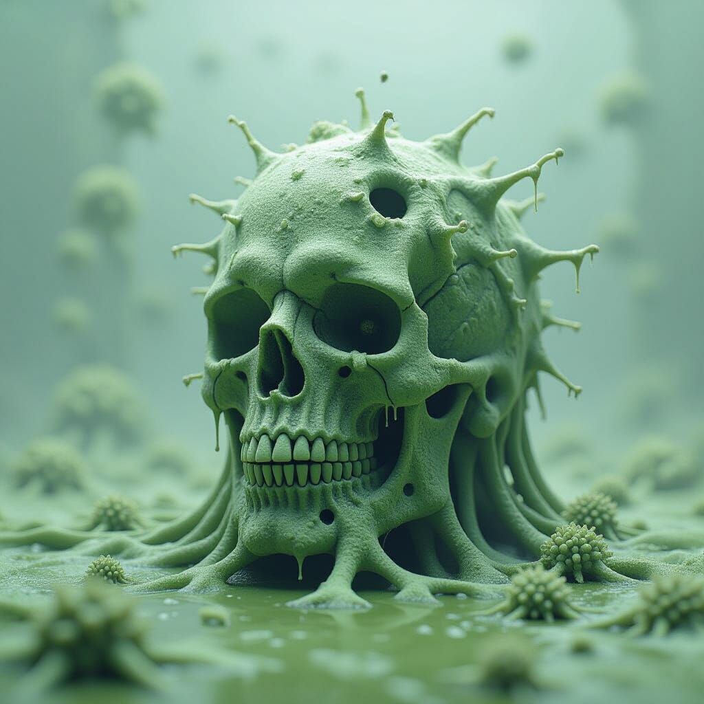 Green Moldy Substance in Dark Gritty Style