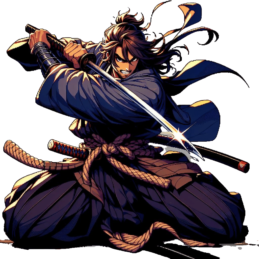 Samurai Katana Sprite in Anime Manga Style