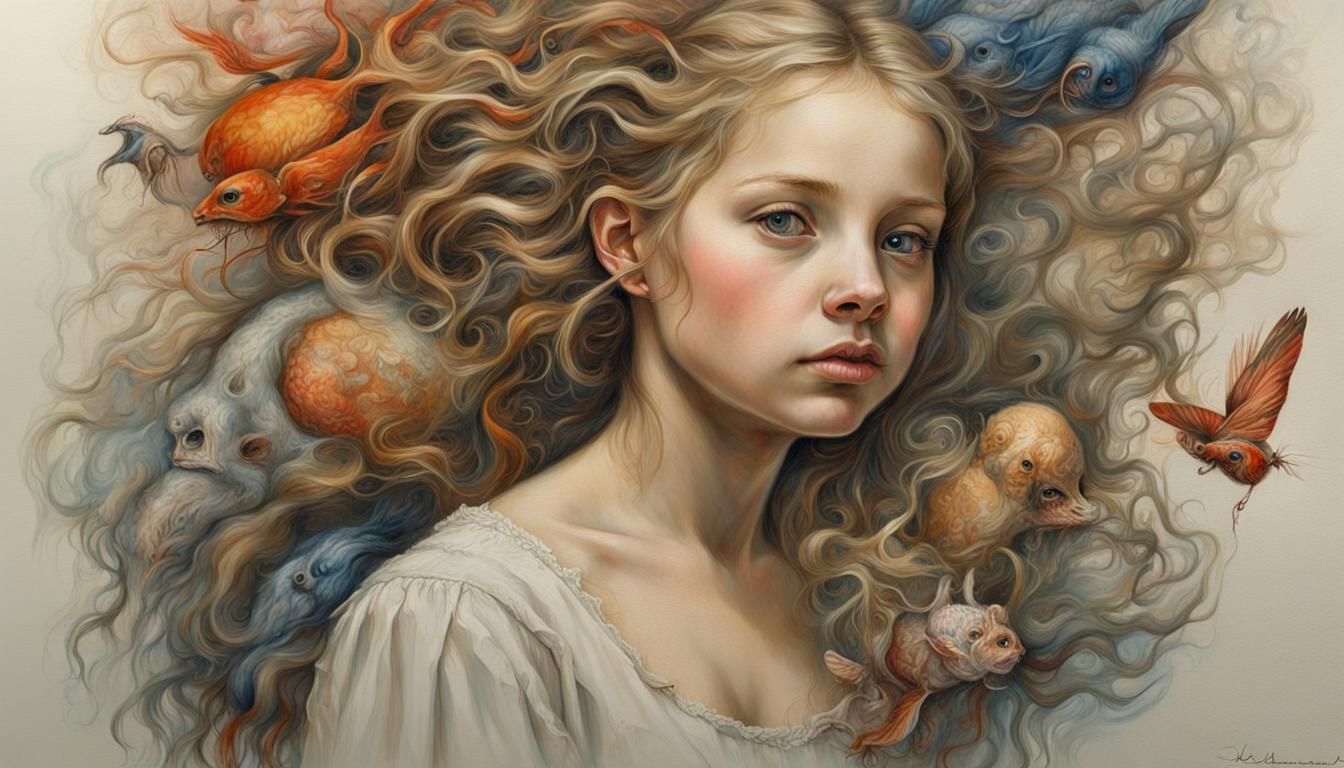 Surreal Girl Portrait in Detailed Matte Painting