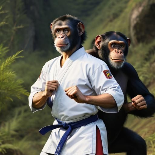 Karate Chimpanzees Display Martial Arts Skills