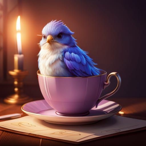 Bird in cup