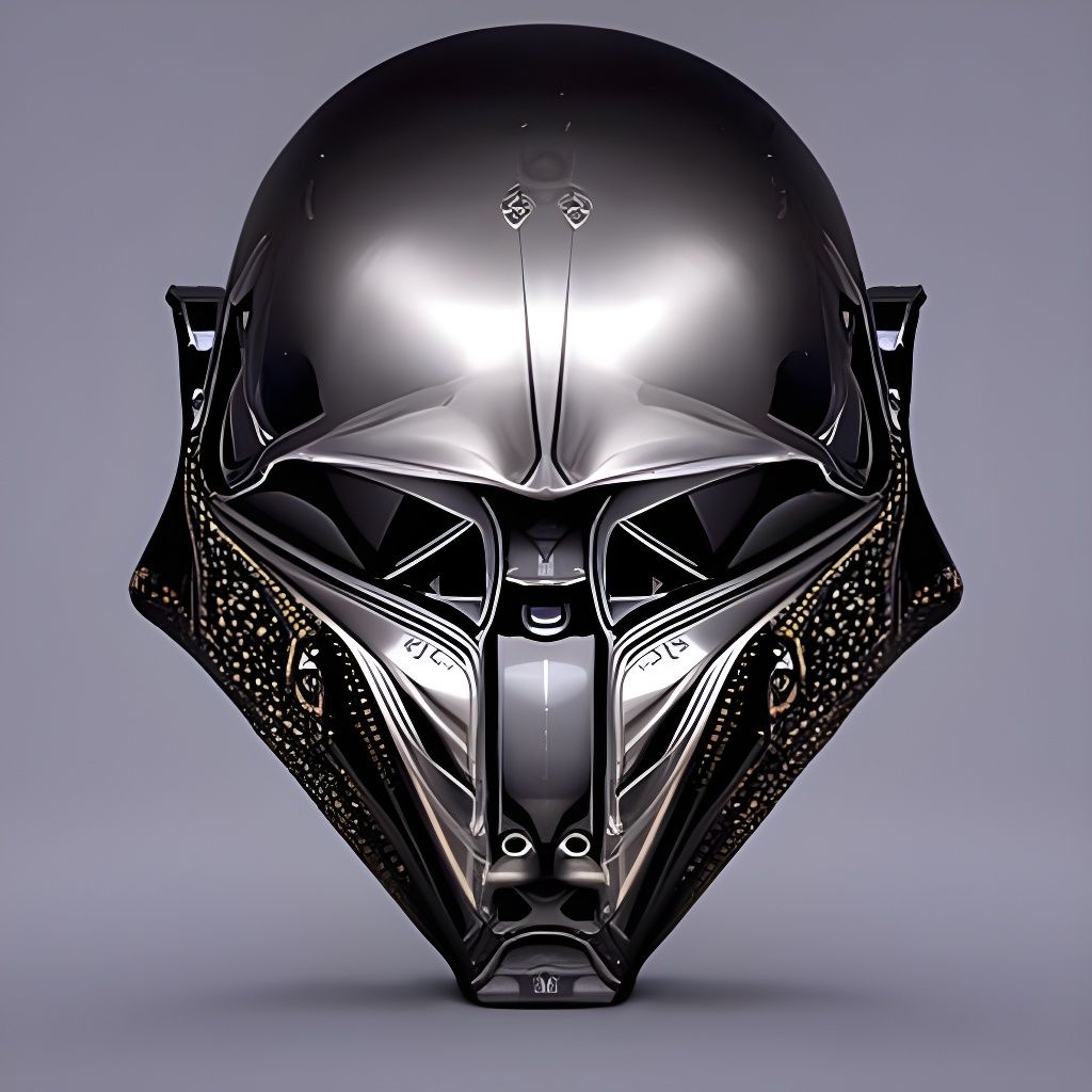 Sleek Black Jedi Combat Mask in 3D