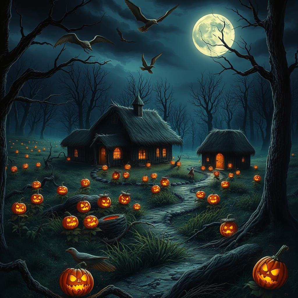 Haunted Halloween Corn Maze at Night