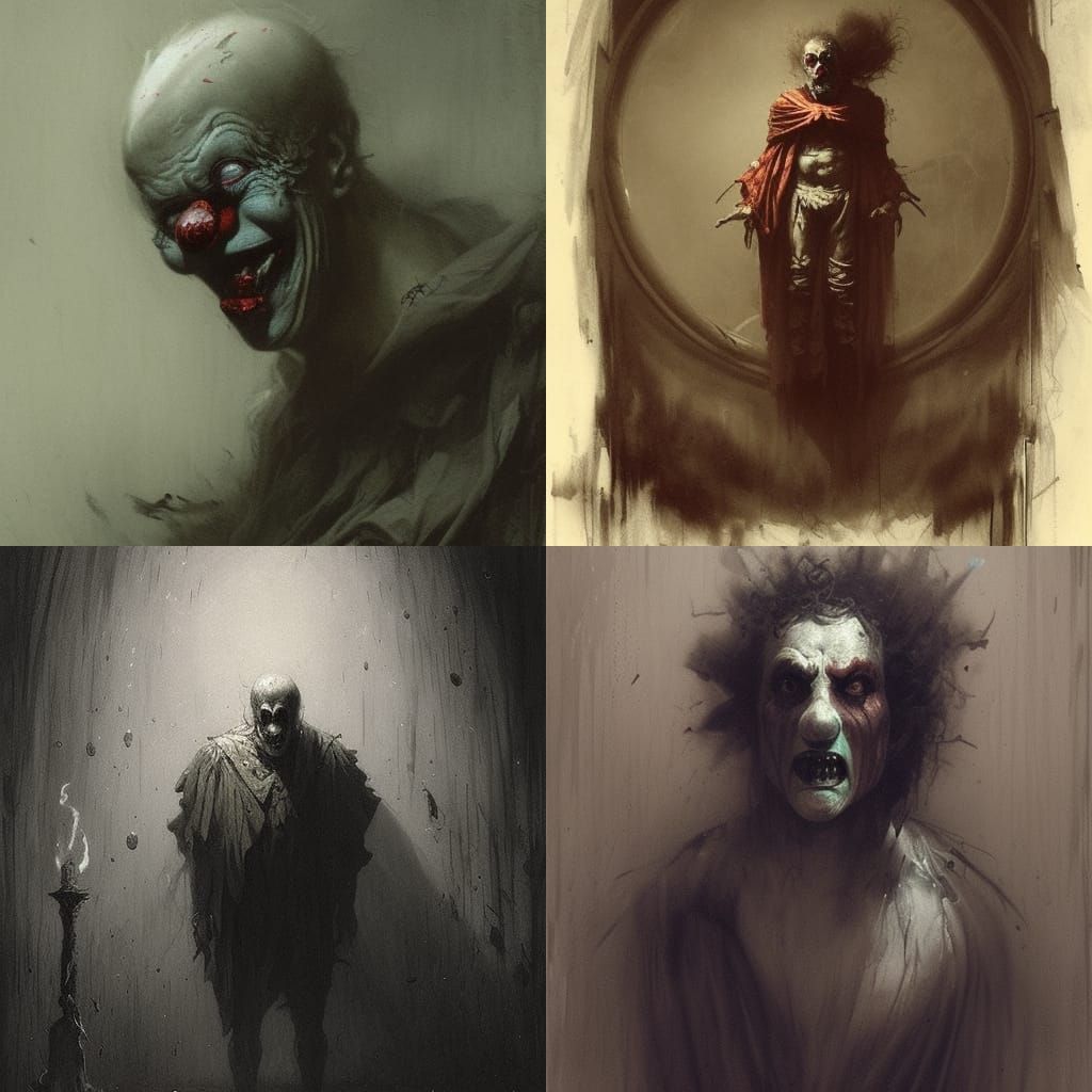 Horror Clown in Gustave Doré Style