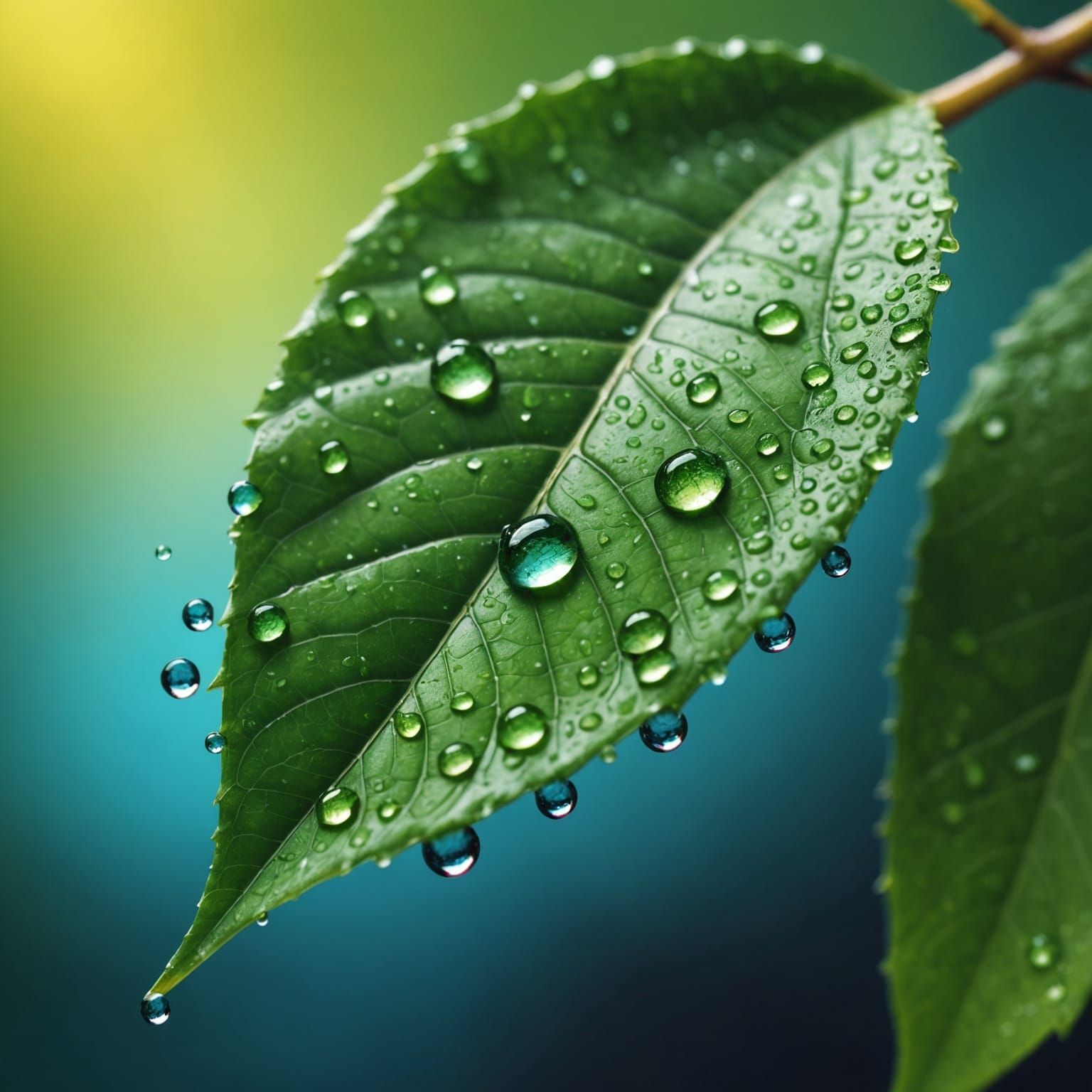 Hyperrealistic Raindrop Falling: Vibrant Colors and Smooth T...