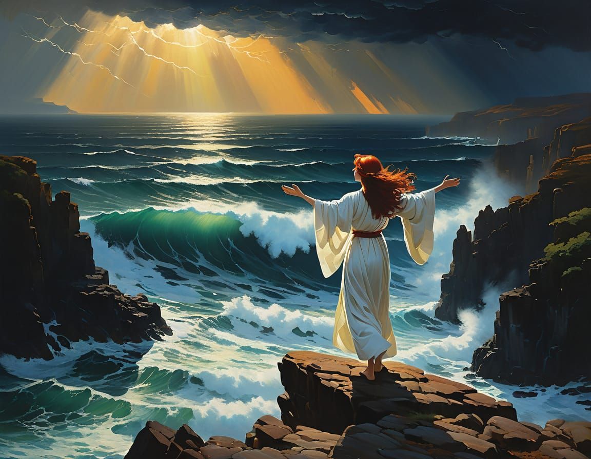 Faithful Woman Channels Stormy Energy in Worship