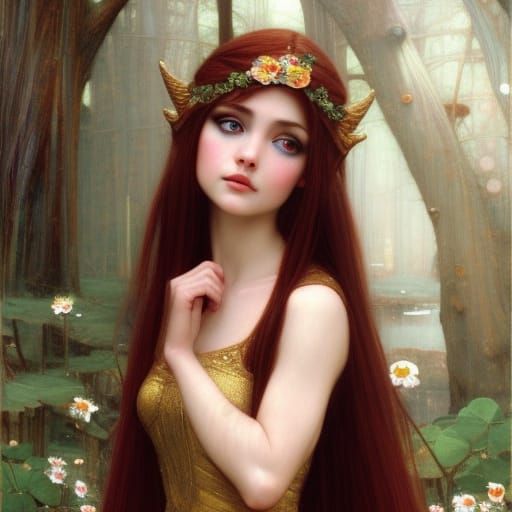 Psychedelic Elf Princess Oil Painting