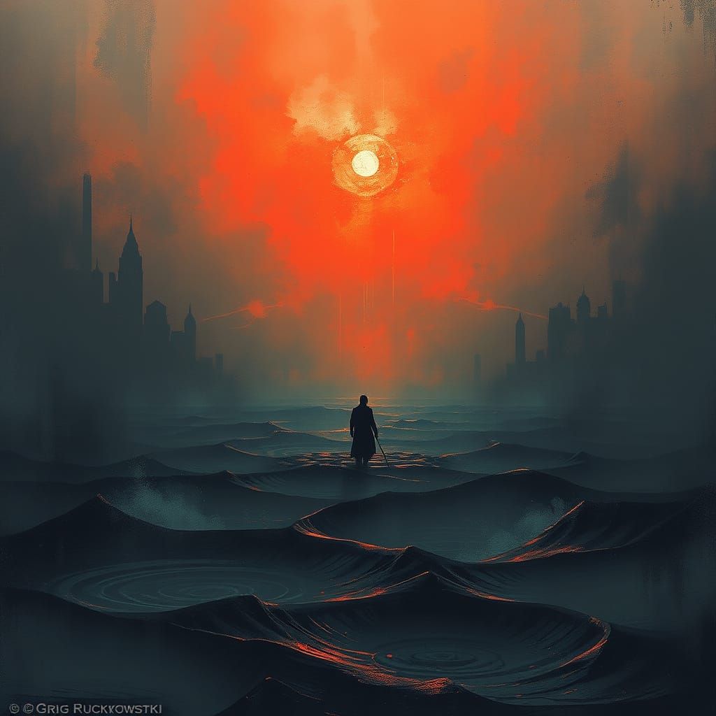 Mysterious Cosmic Trail in Dark Futuristic Art