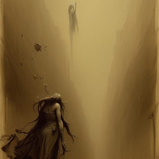 Disturbing Suicide Scene in Gothic Horror Style