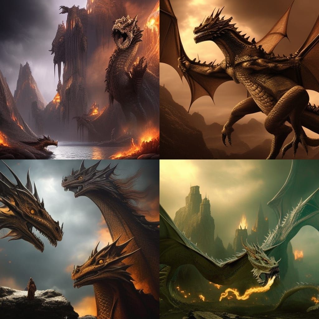 Epic Dragons in Dramatic Digital Matte Painting