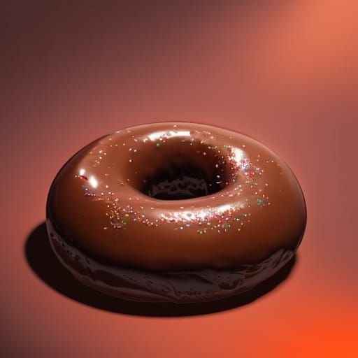 Glossy Chocolate Doughnut Concept Art in 8K