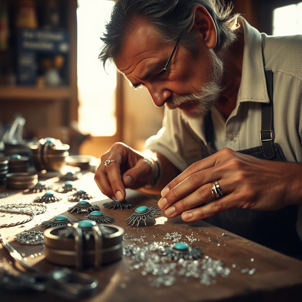 Silversmith Crafts Squash Blossom Necklaces: Vintage Style