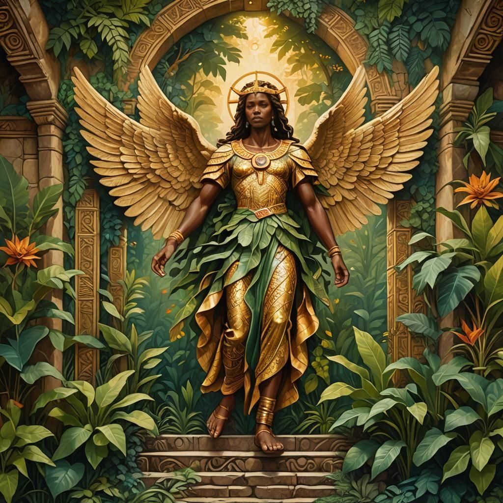 African Angel Wall Painting in Chapel