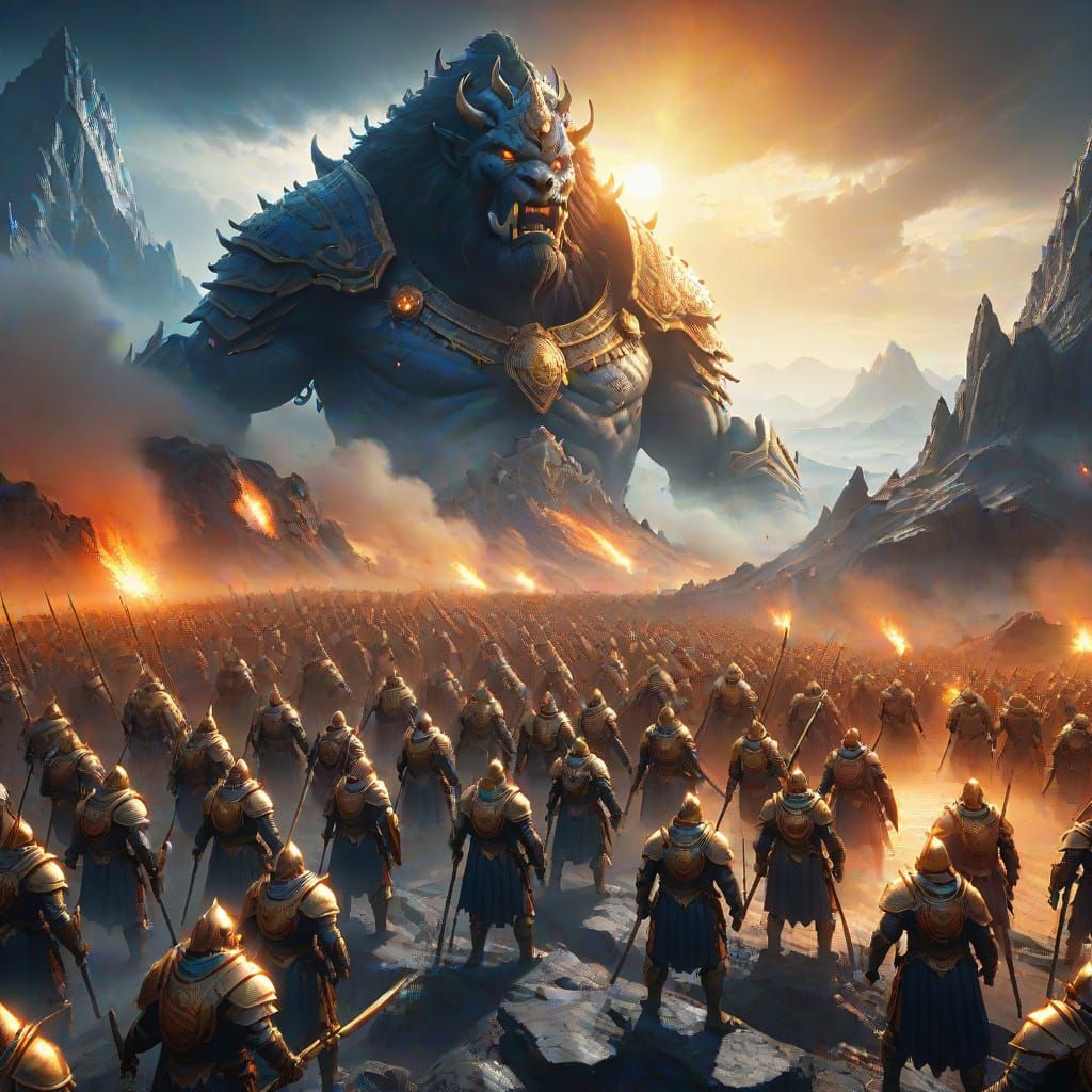 Gog and Magog Army Rising: Fantasy Art