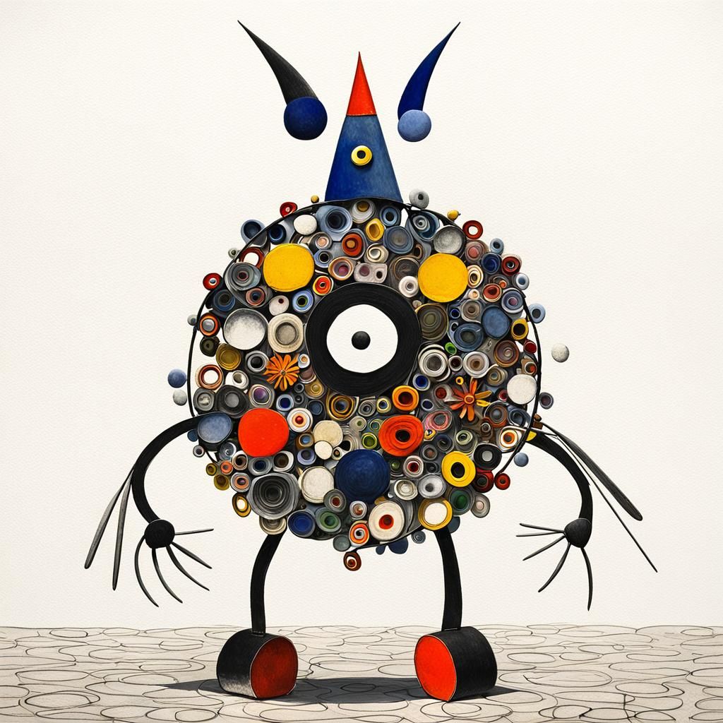 Metal Ring Penguin Inspired by Surrealist Art