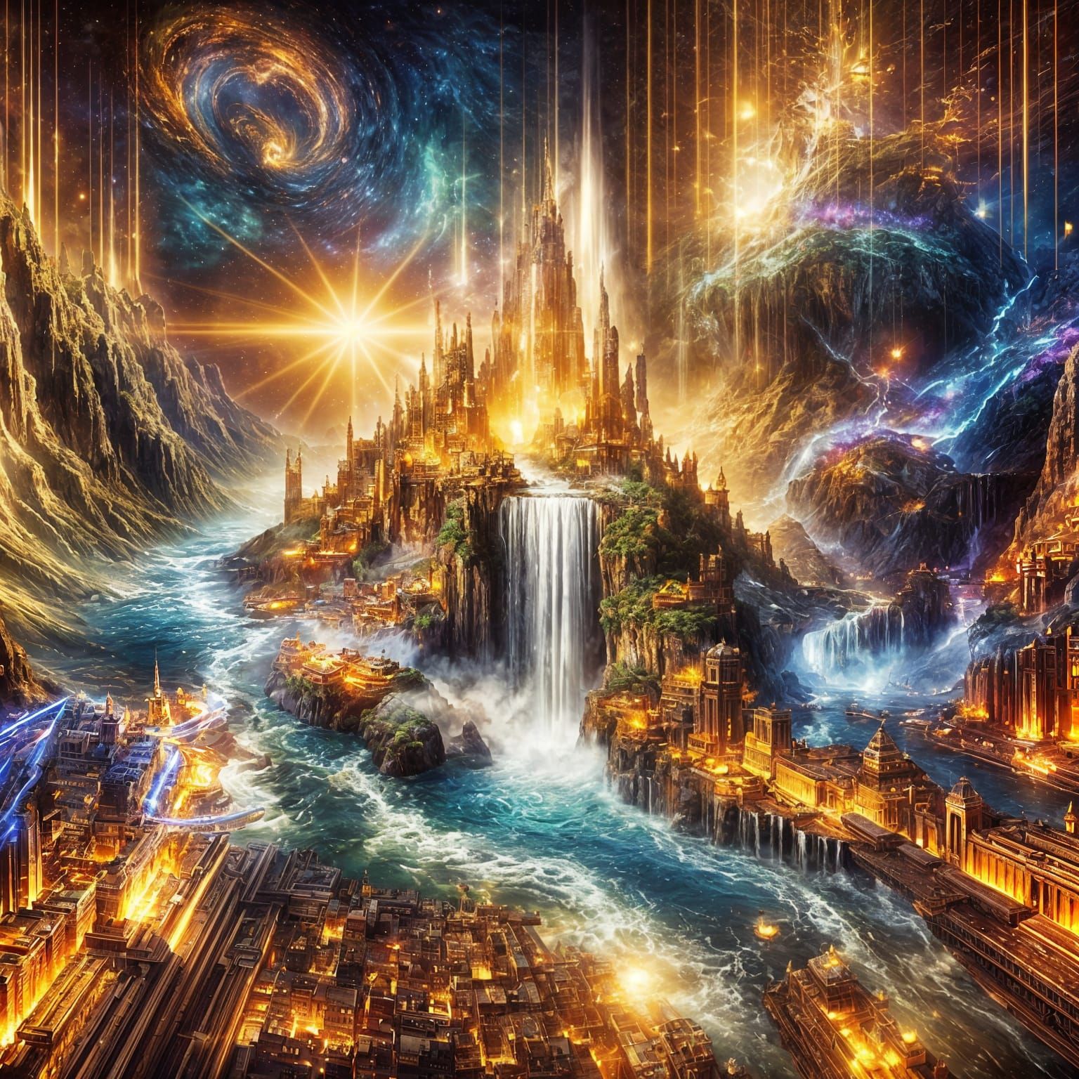 Radiant Waterfall in Golden City of Eldorado