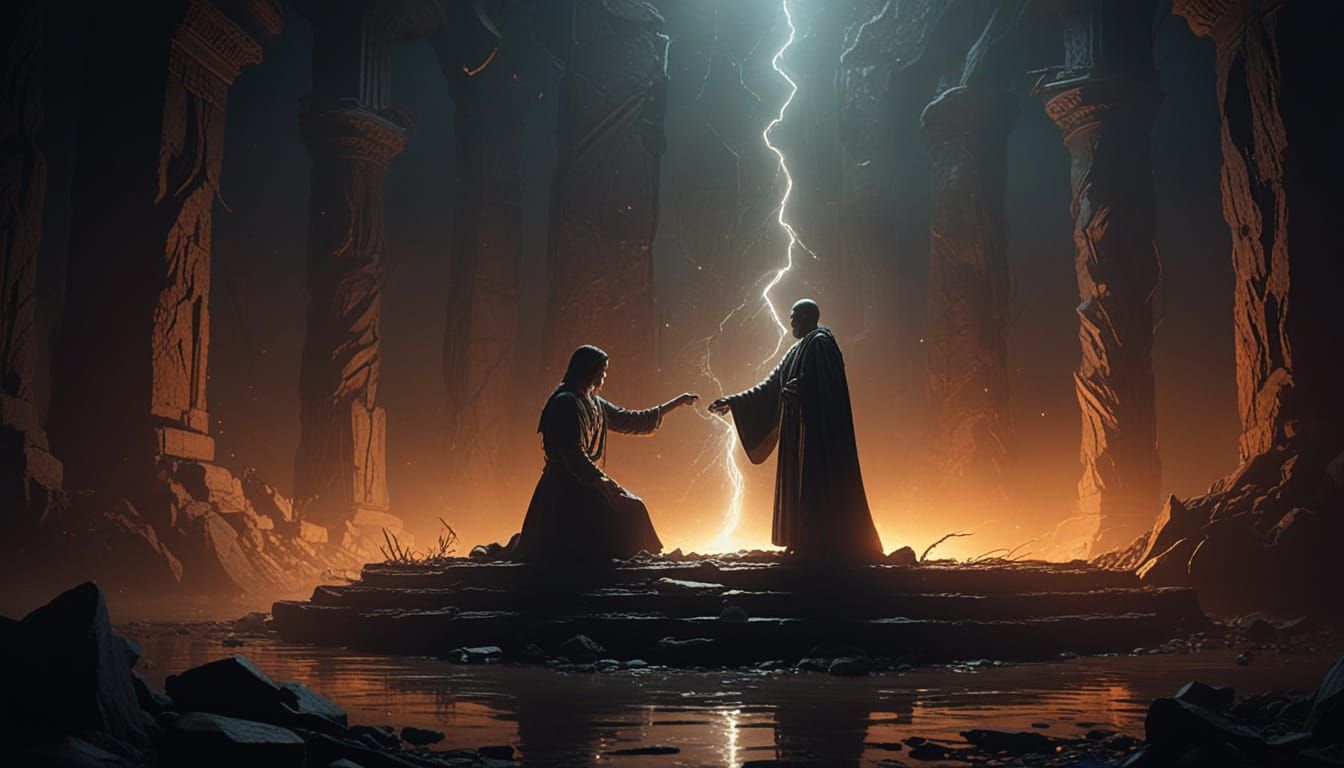 Benevolent Spirit Saving Mortal From Despair