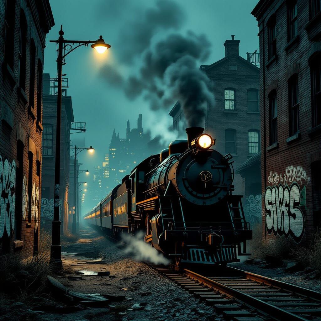 Gritty Urban Train Journey in Dark, Moody Style