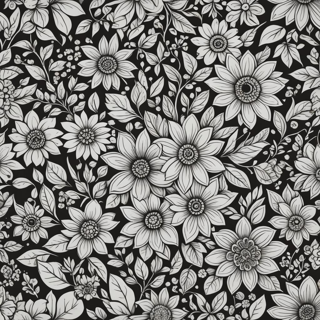Simple Flower Design Coloring Page