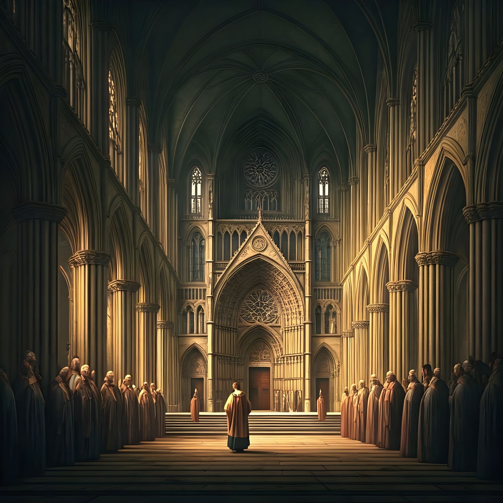 Mystical Cathedral Book Cover in Hudson River Style