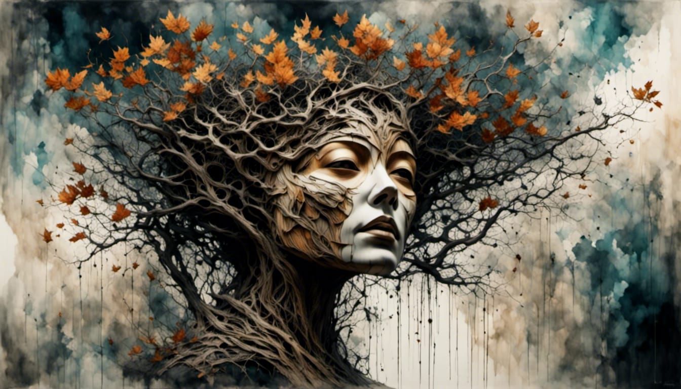 Tree Goddess Transformation in Gustave Doré Style