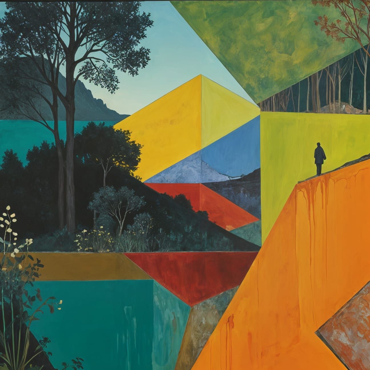 Landscape in Vibrant Colors and Expressive Brushstrokes