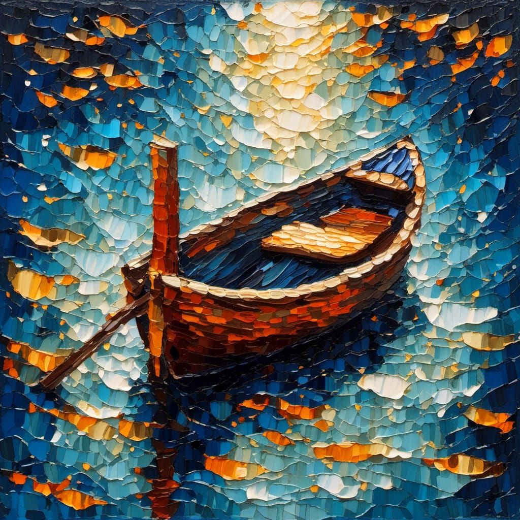 Mandarin Duck Impasto Painting with Thick Paint Layers