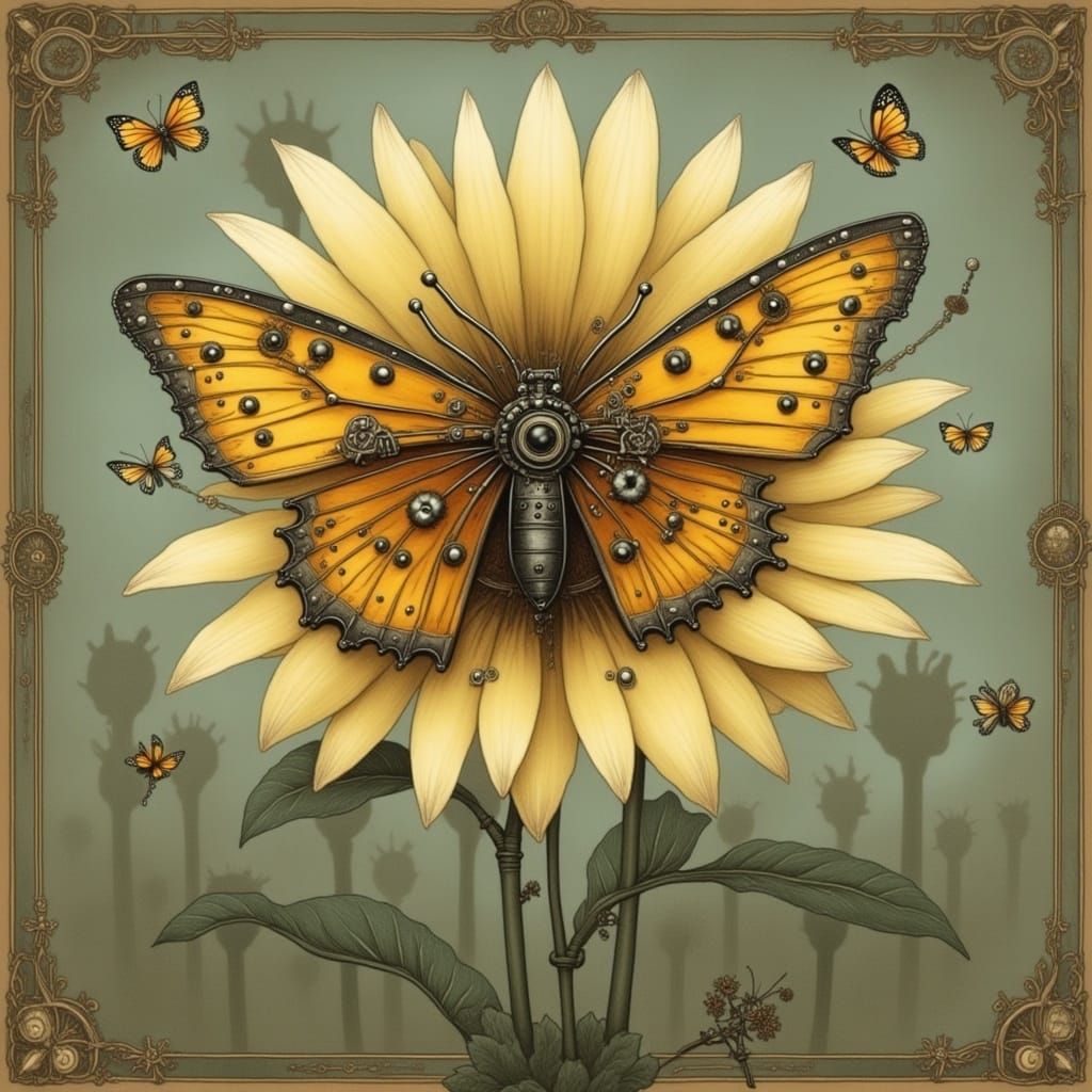 Steampunk Metal Bloom in Victorian Elegance