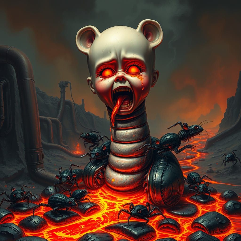 Twisted Abomination Erupts from Lava Depths