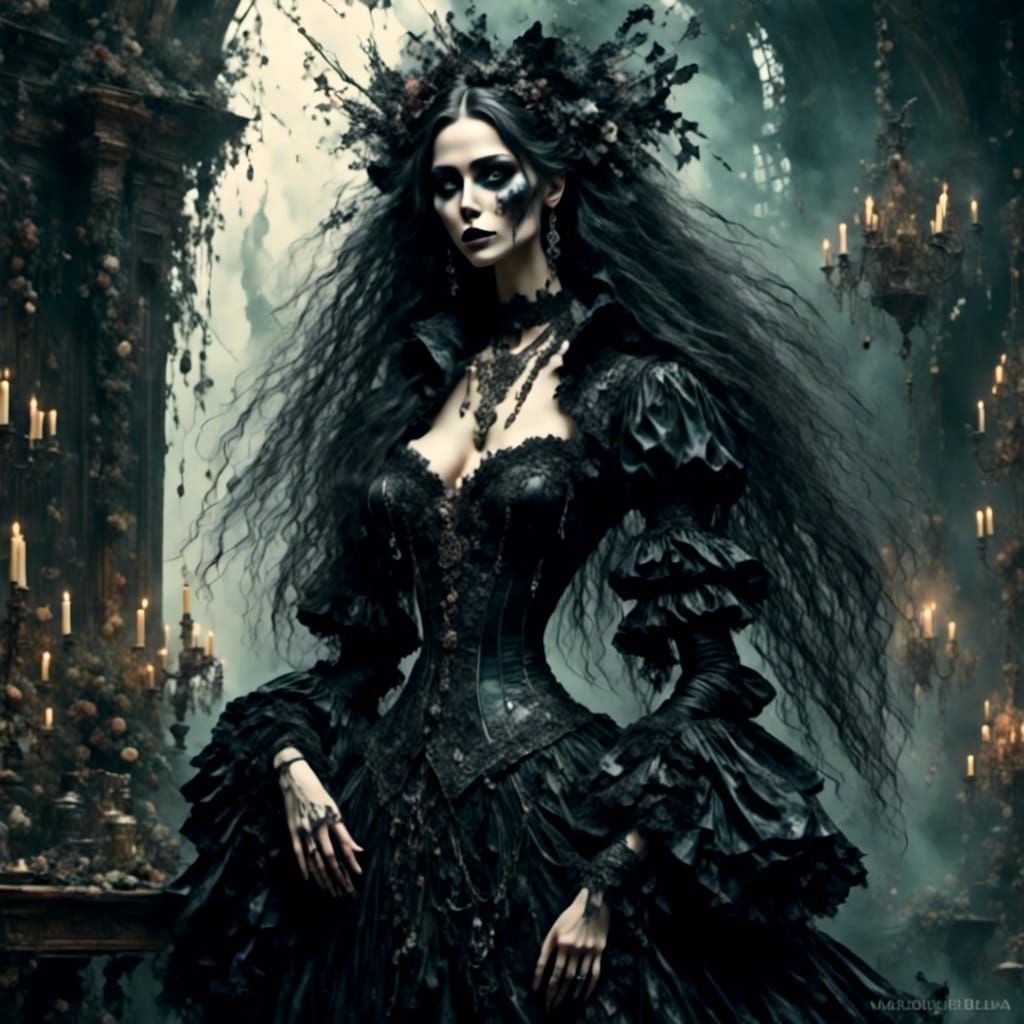Dark Fantasy Goddess in Marcela Bolívar Style