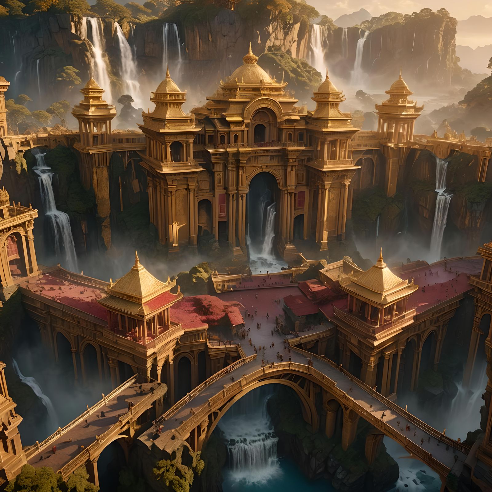 Golden Kingdom with Ruby Details: Cinematic View